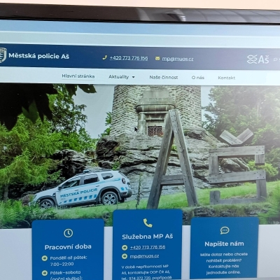 Náhled článku mobil: Městská policie Aš spustila nové webové stránky - přehledné informace na jednom místě, posílení služby směřuje k nepřetržitému dohledu